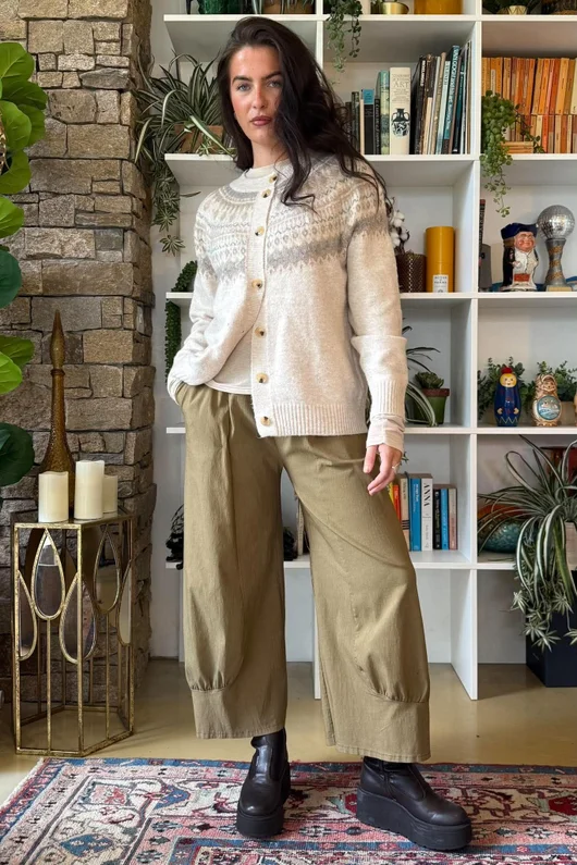 Ferguson Fair Isle Cardigan Oatmeal